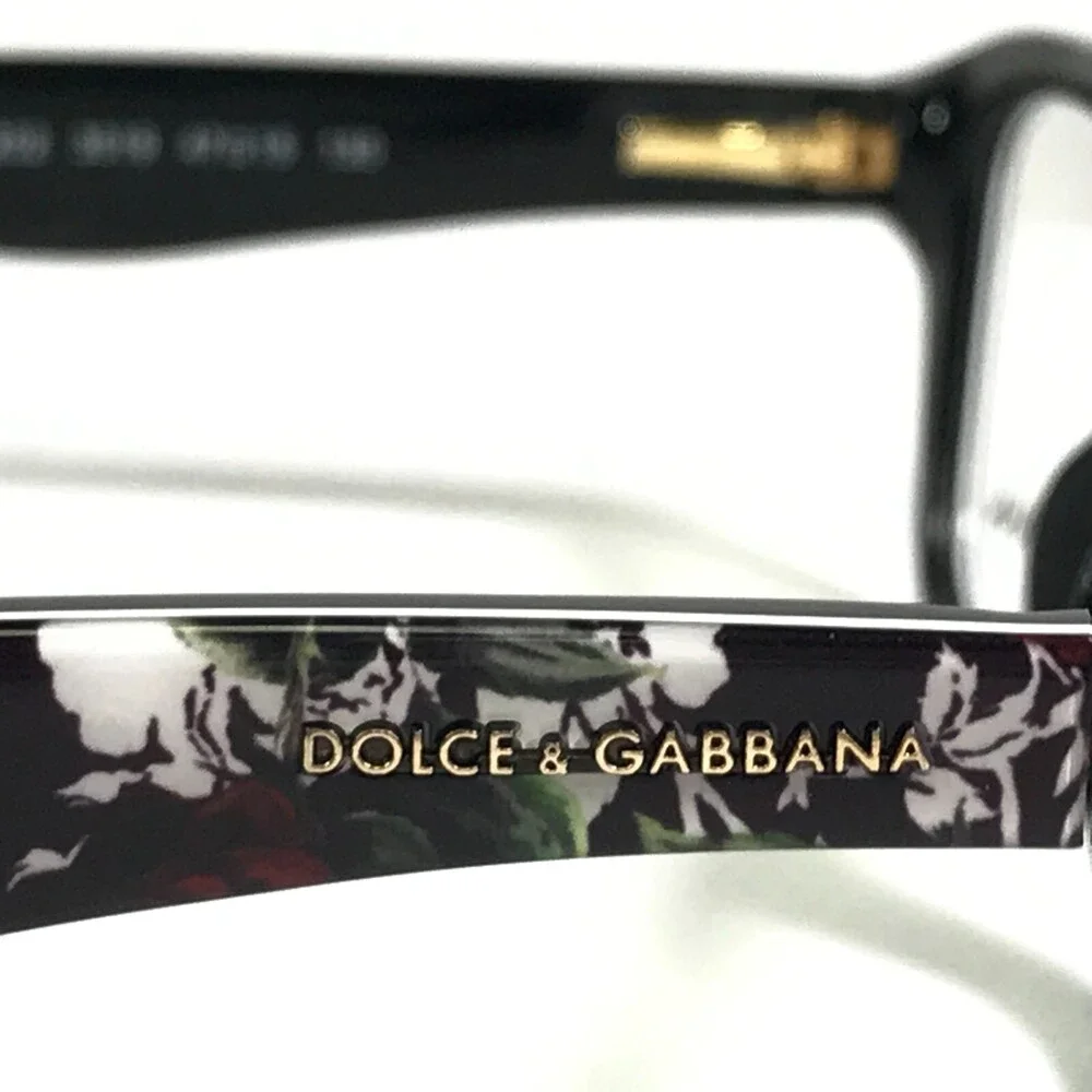 Dolce & Gabbana Eyeglasses Frames DG3202 3019 Black Red White Floral 47-15-130